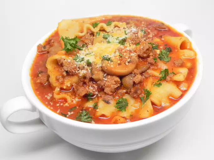 Photo of Lasagna Soup in a cup